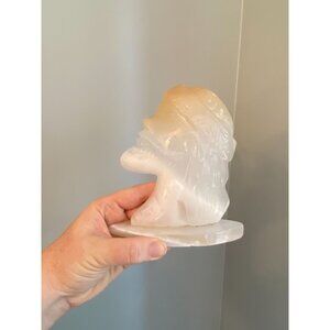 White Onyx Marble Jesus Christ Sculpture, Eclectic Decor, Book End